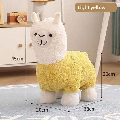 Foldable Plush Alpaca Stool