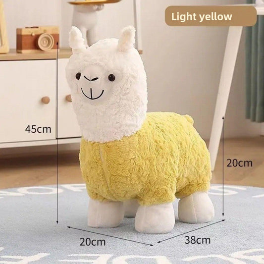 Foldable Plush Alpaca Stool