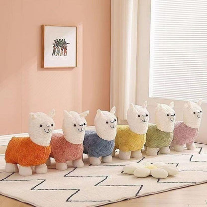 Foldable Plush Alpaca Stool