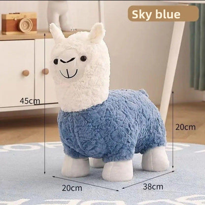 Foldable Plush Alpaca Stool