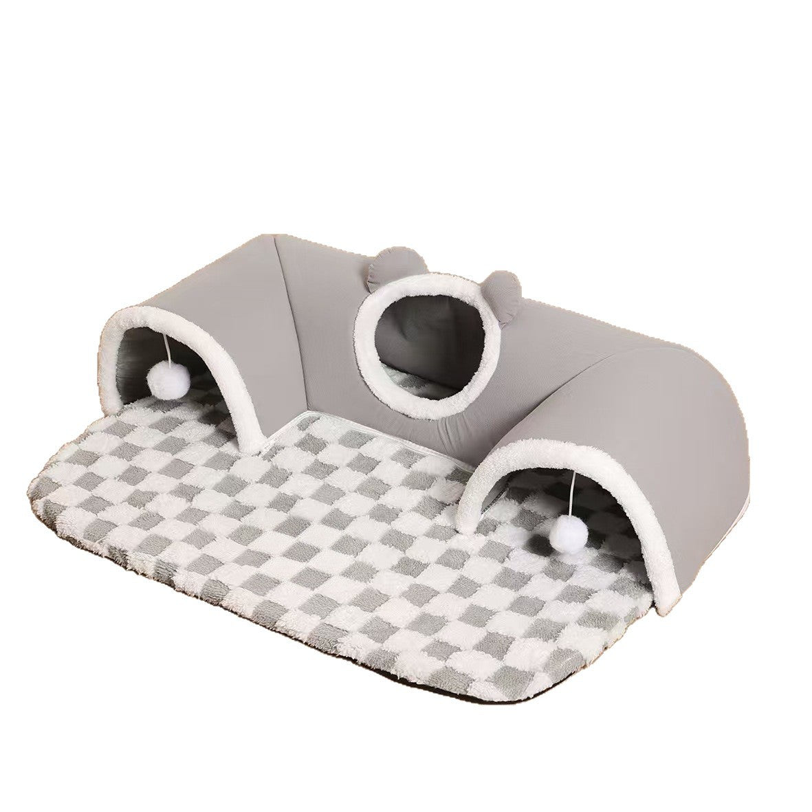 Foldable Plush Cat Nest and Tunnel