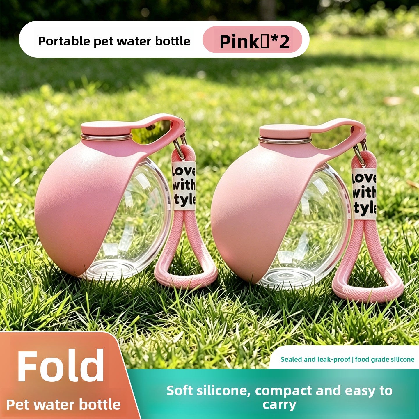 Foldable Portable Pet Water Bottle for Dogs and Cats