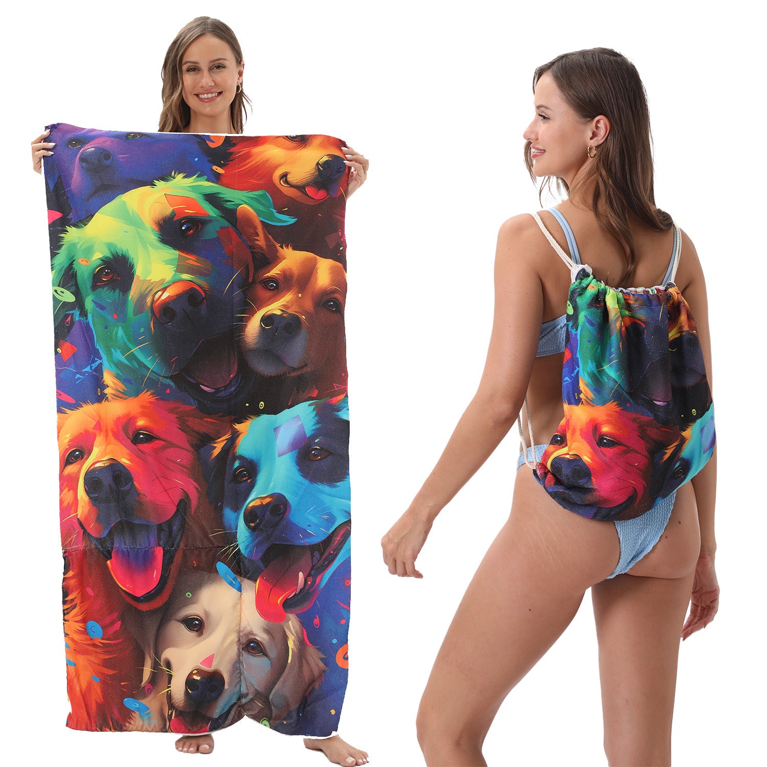 Foldable Printed Beach Towel