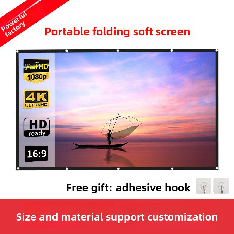 Foldable Projector Screen HD White