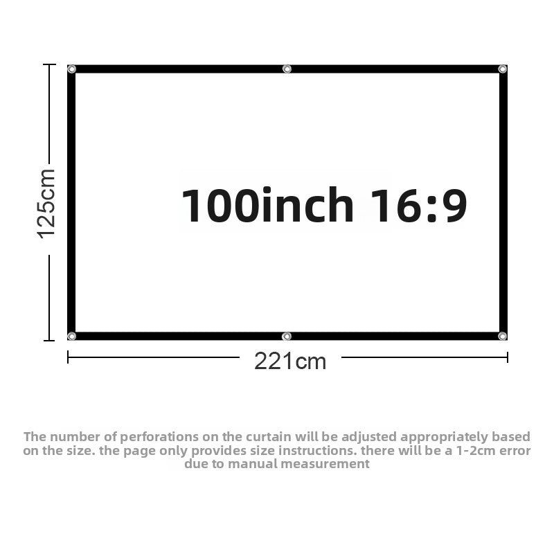 Foldable Projector Screen HD White