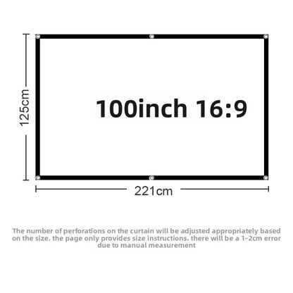 Foldable Projector Screen HD White