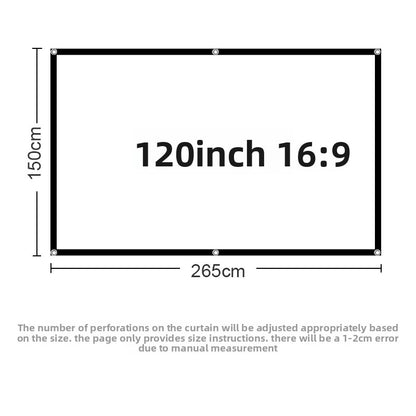 Foldable Projector Screen HD White