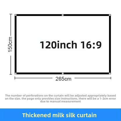 Foldable Projector Screen HD White