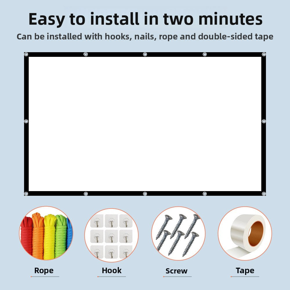 Foldable Projector Screen HD White