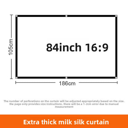 Foldable Projector Screen HD White