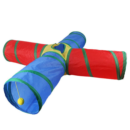 Foldable Rainbow Cat Play Tunnel