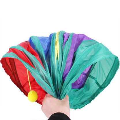 Foldable Rainbow Cat Play Tunnel