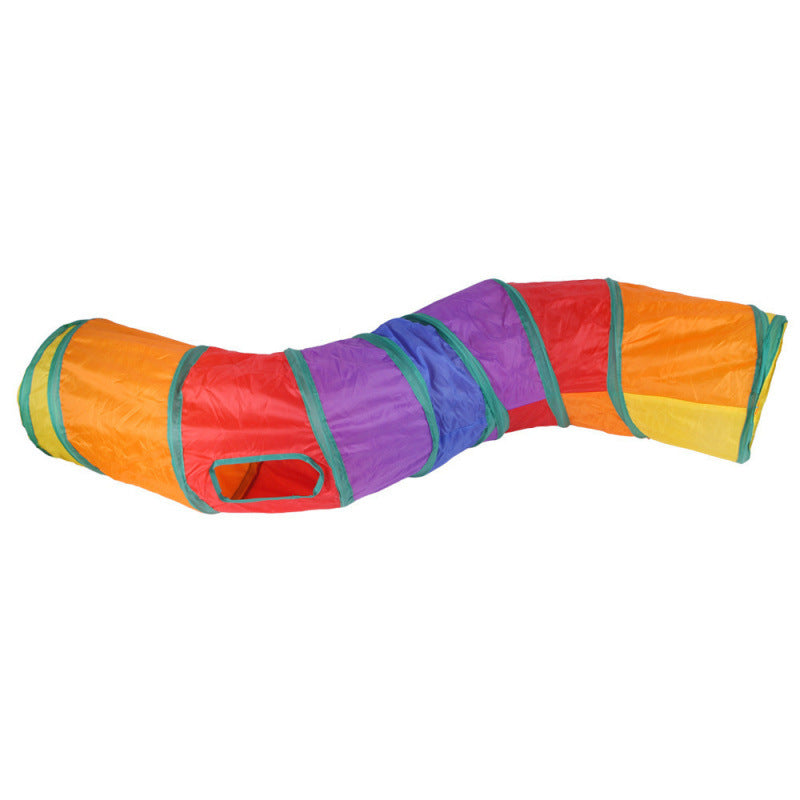 Foldable Rainbow Cat Play Tunnel