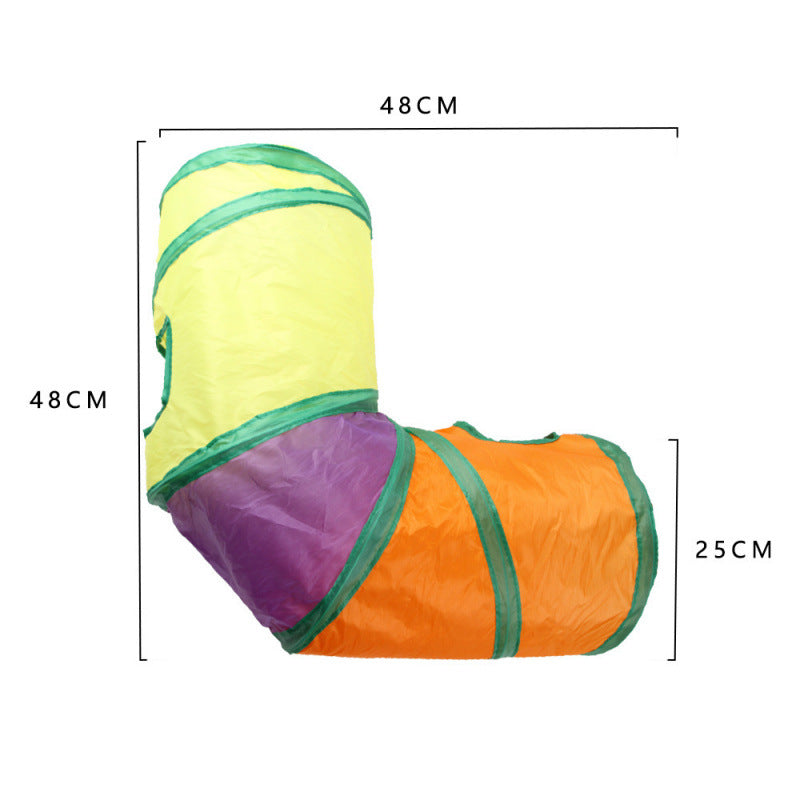 Foldable Rainbow Cat Play Tunnel