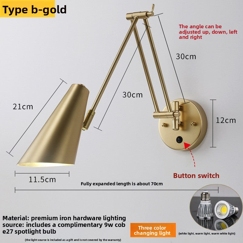 Foldable Retro Long Boom Lamp