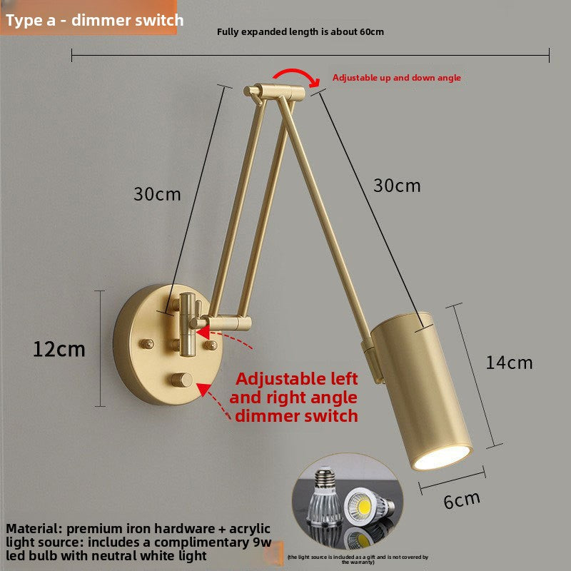 Foldable Retro Long Boom Lamp
