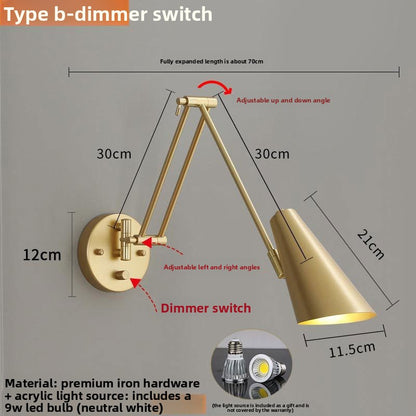 Foldable Retro Long Boom Lamp