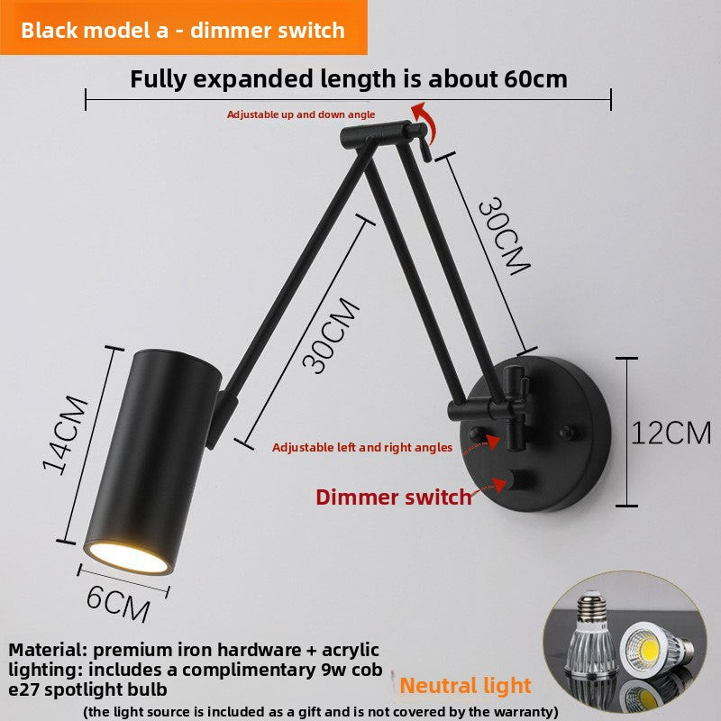 Foldable Retro Long Boom Lamp