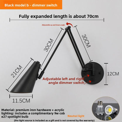 Foldable Retro Long Boom Lamp