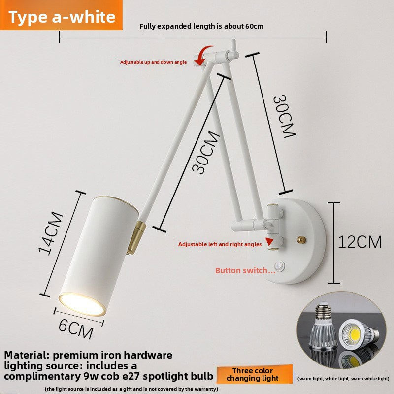Foldable Retro Long Boom Lamp