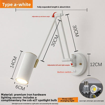 Foldable Retro Long Boom Lamp