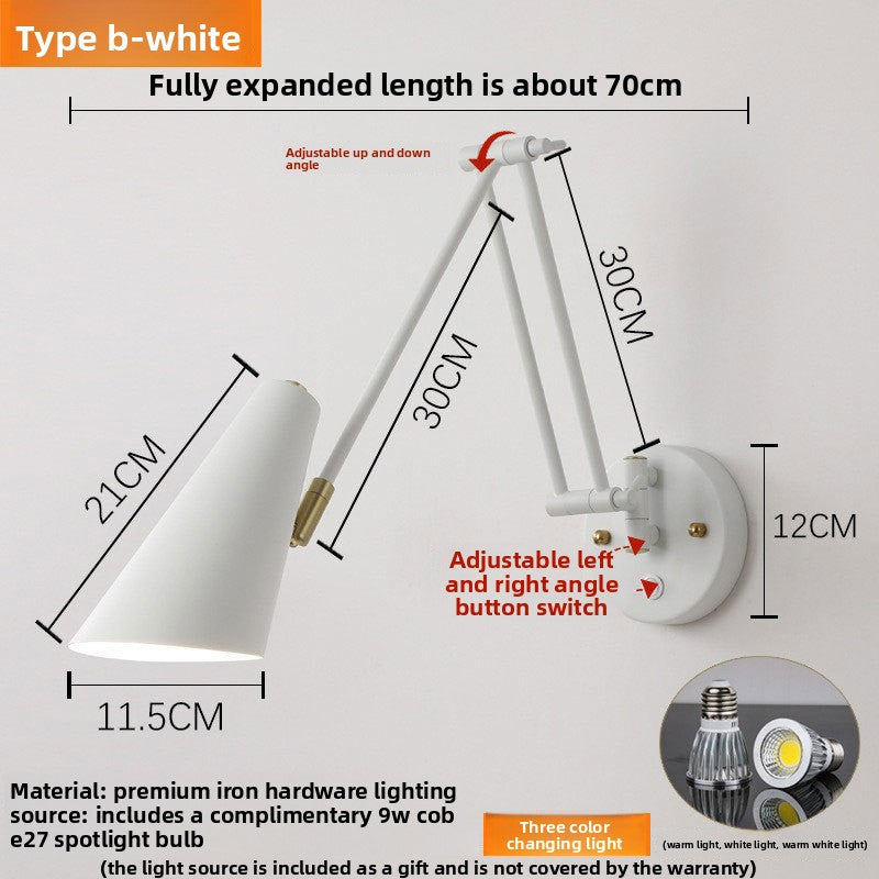 Foldable Retro Long Boom Lamp