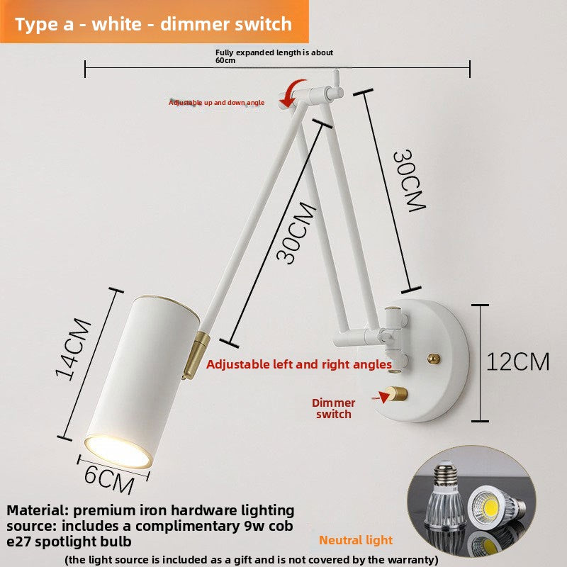 Foldable Retro Long Boom Lamp