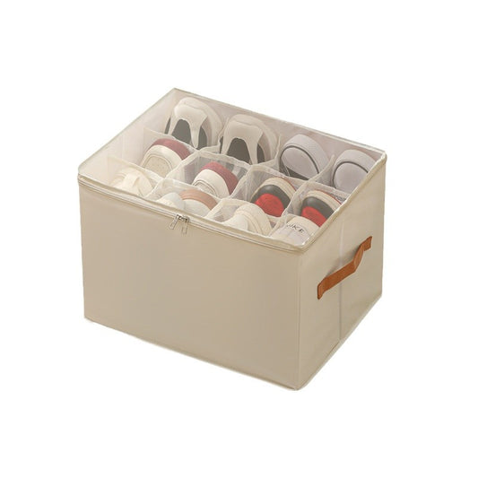 Foldable Shoe Storage Box with Clear Lid