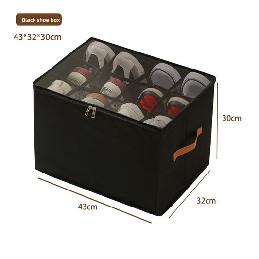 Foldable Shoe Storage Box with Clear Lid