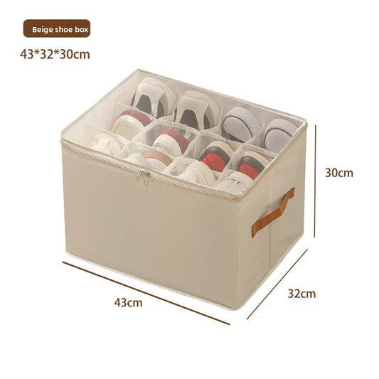 Foldable Shoe Storage Box with Clear Lid