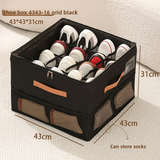 Foldable Shoe Storage Box with Clear Lid