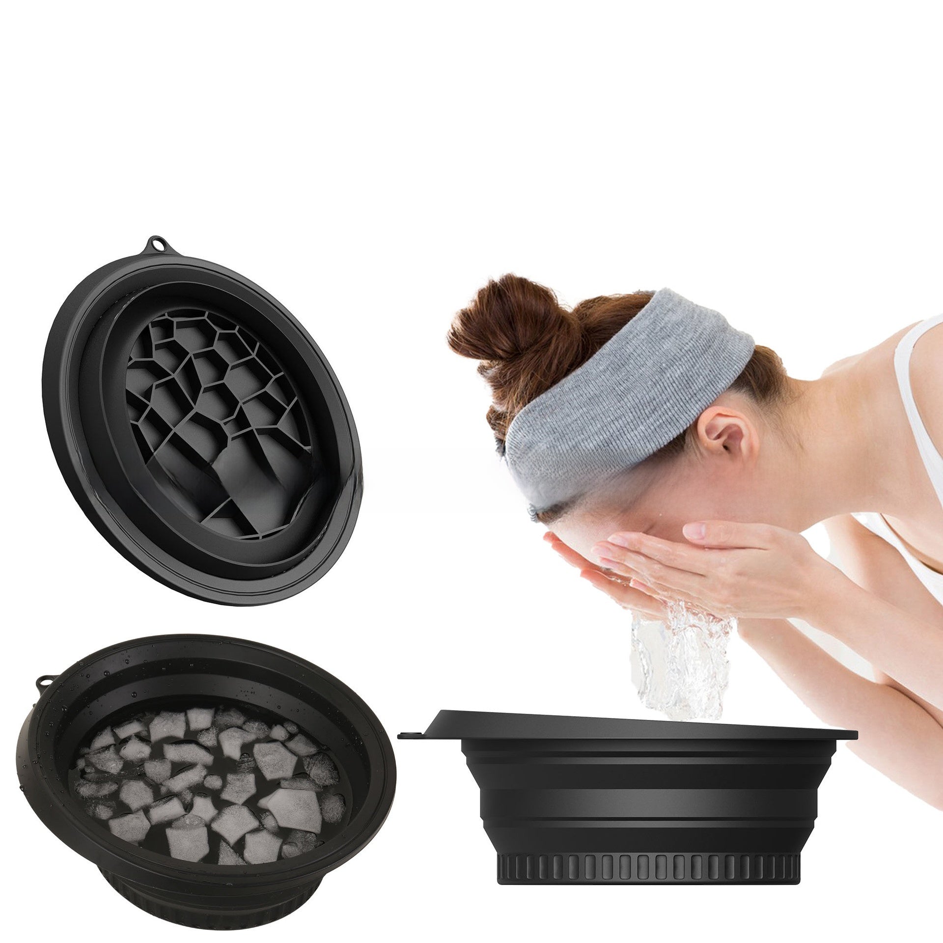 Foldable Silicone Facial Ice Bath Bowl