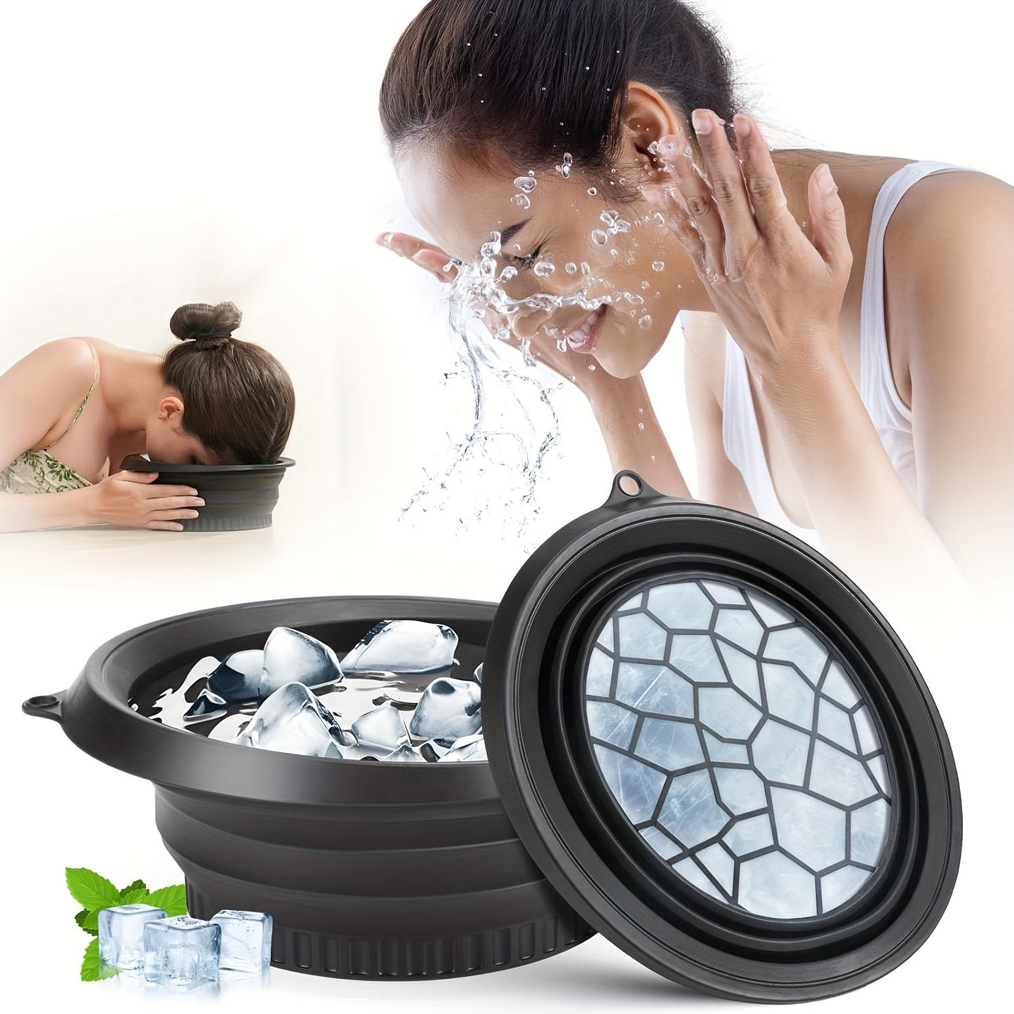 Foldable Silicone Ice Bath Bowl for Skin Care
