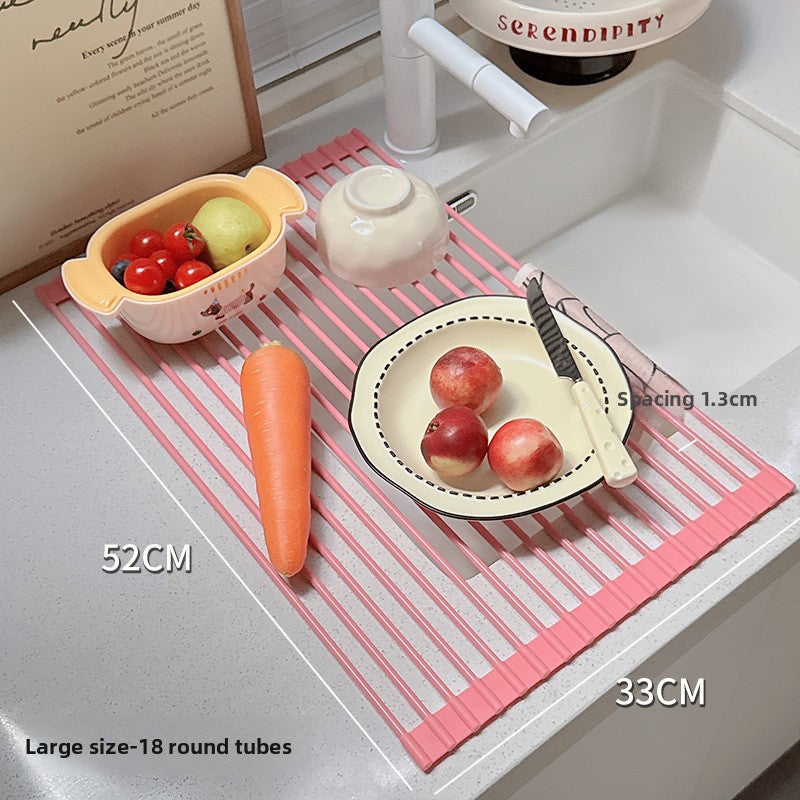 Foldable Silicone Sink Drainer Rack