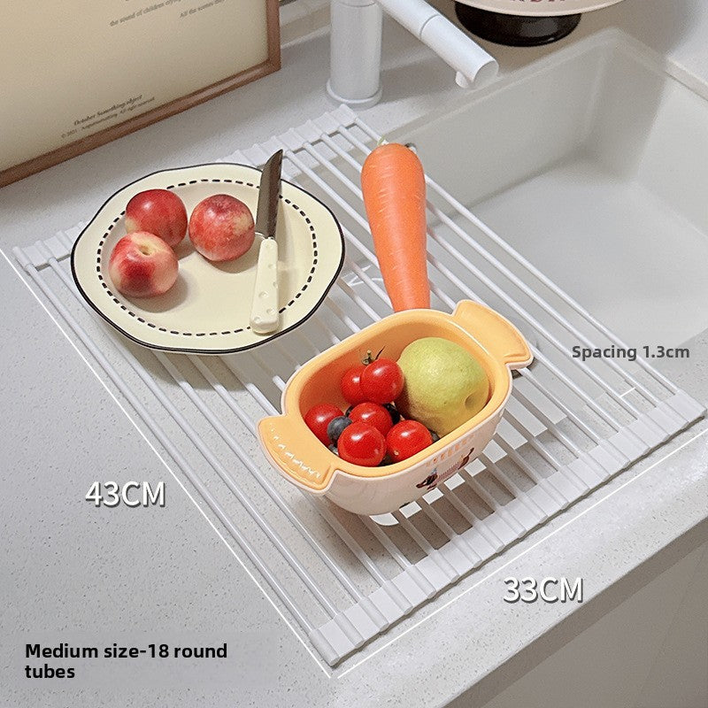 Foldable Silicone Sink Drainer Rack