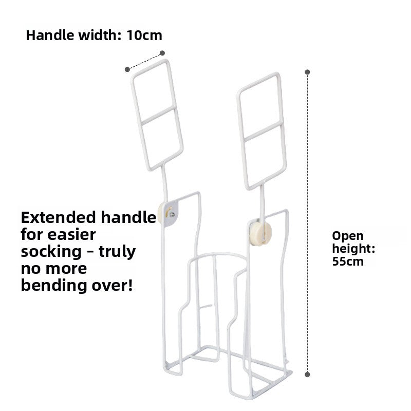 Foldable sock-wearing aid for the elderly