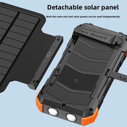 Foldable Solar Charger with Hand Crank Power Bank
