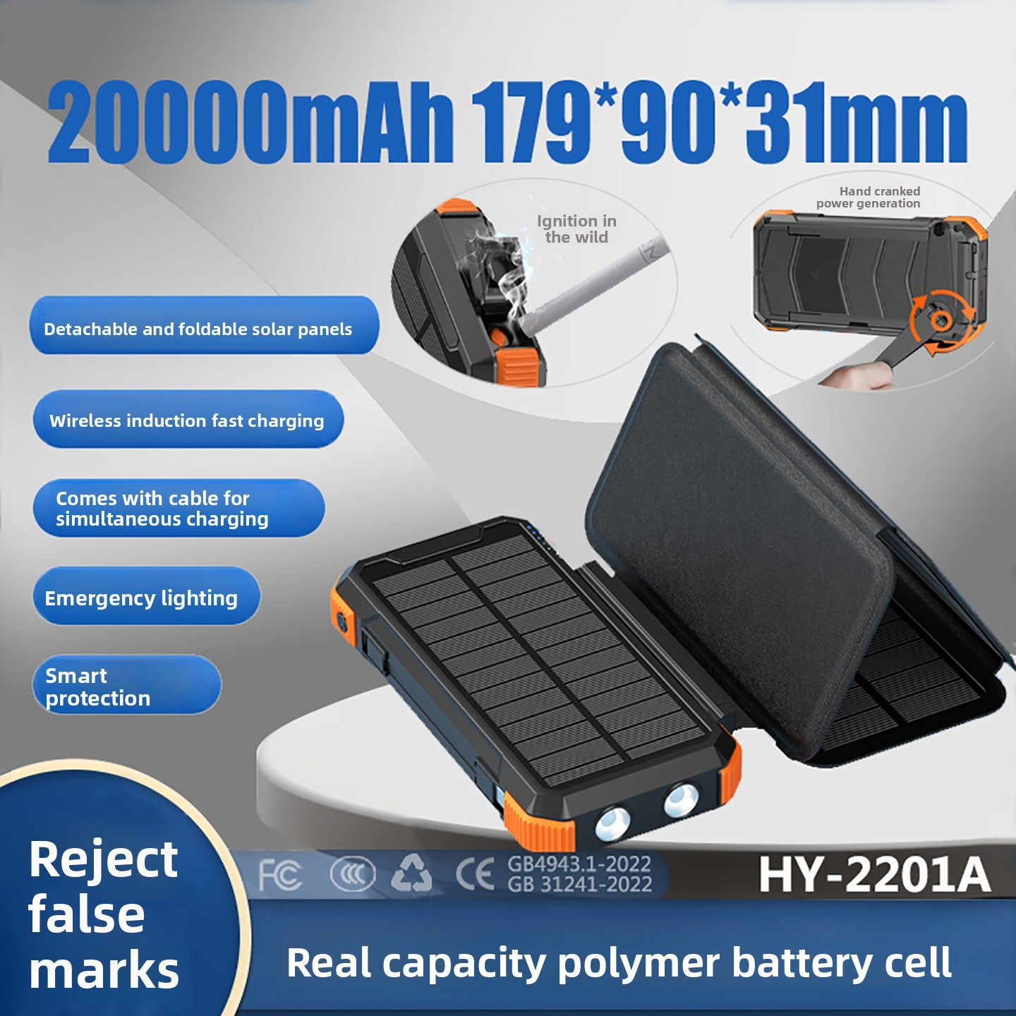 Foldable Solar Charging Panel Portable Power Bank