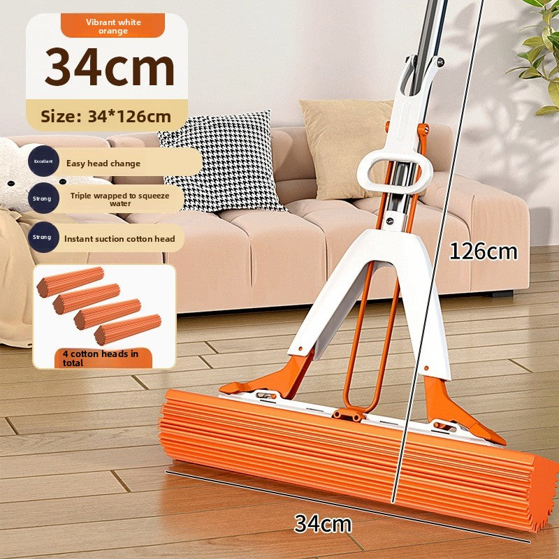 Foldable Sponge Mop with Stainless Steel Rod