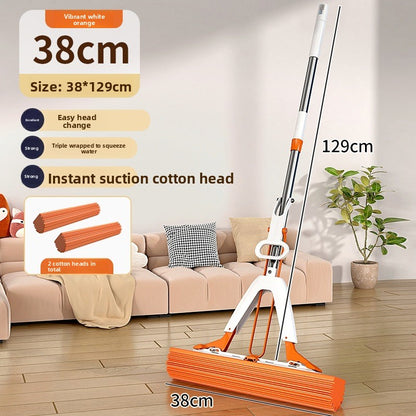 Foldable Sponge Mop with Stainless Steel Rod