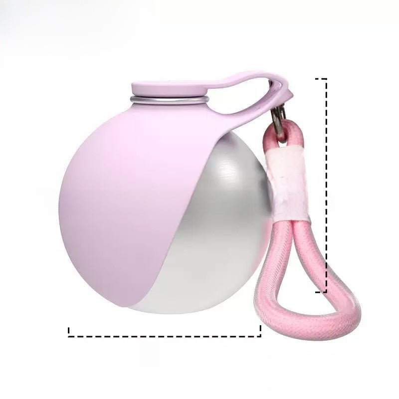 Foldable Stainless Steel Pet Water Bottle with Hanging Rope
