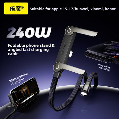Foldable stand data cable