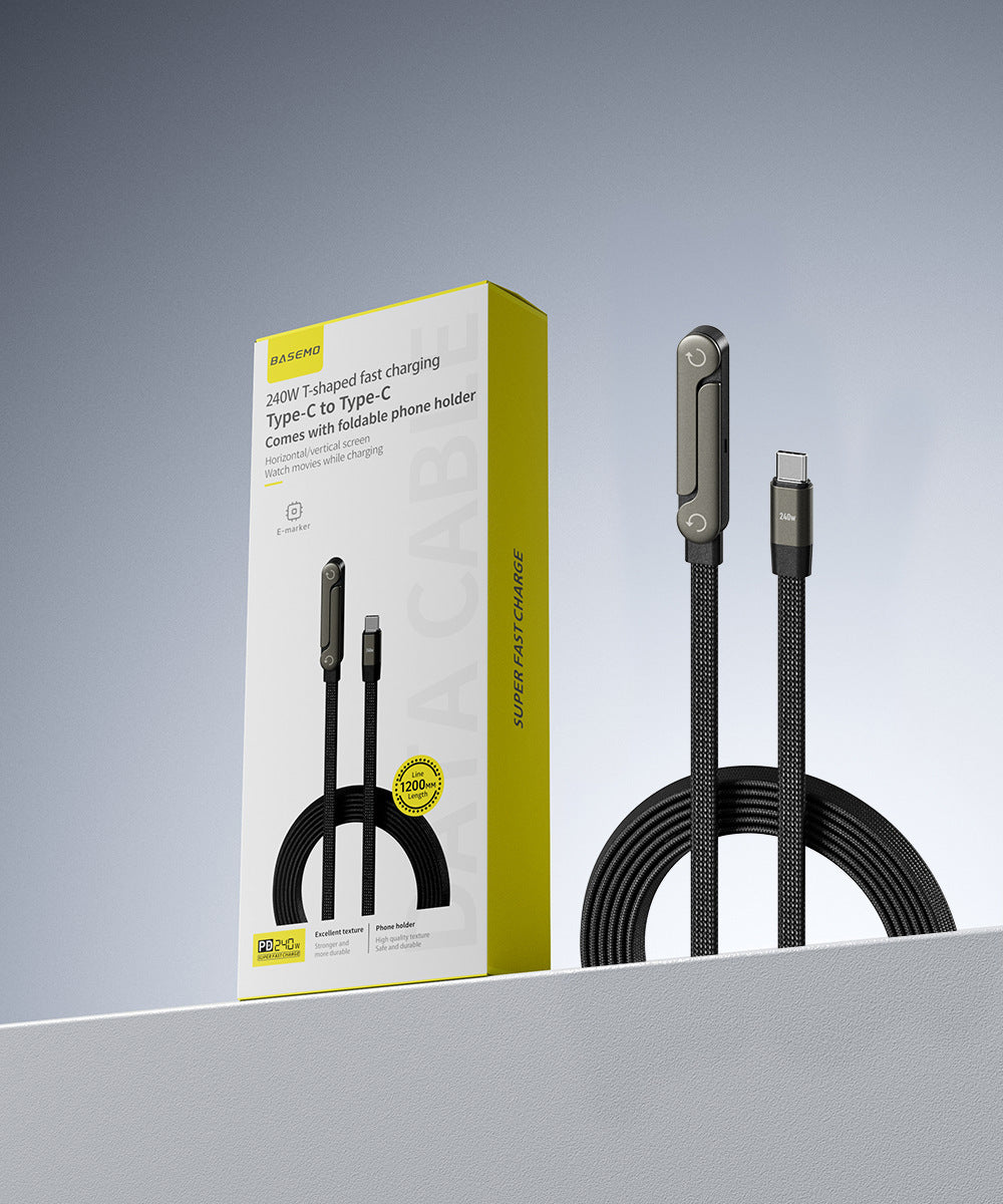 Foldable stand data cable