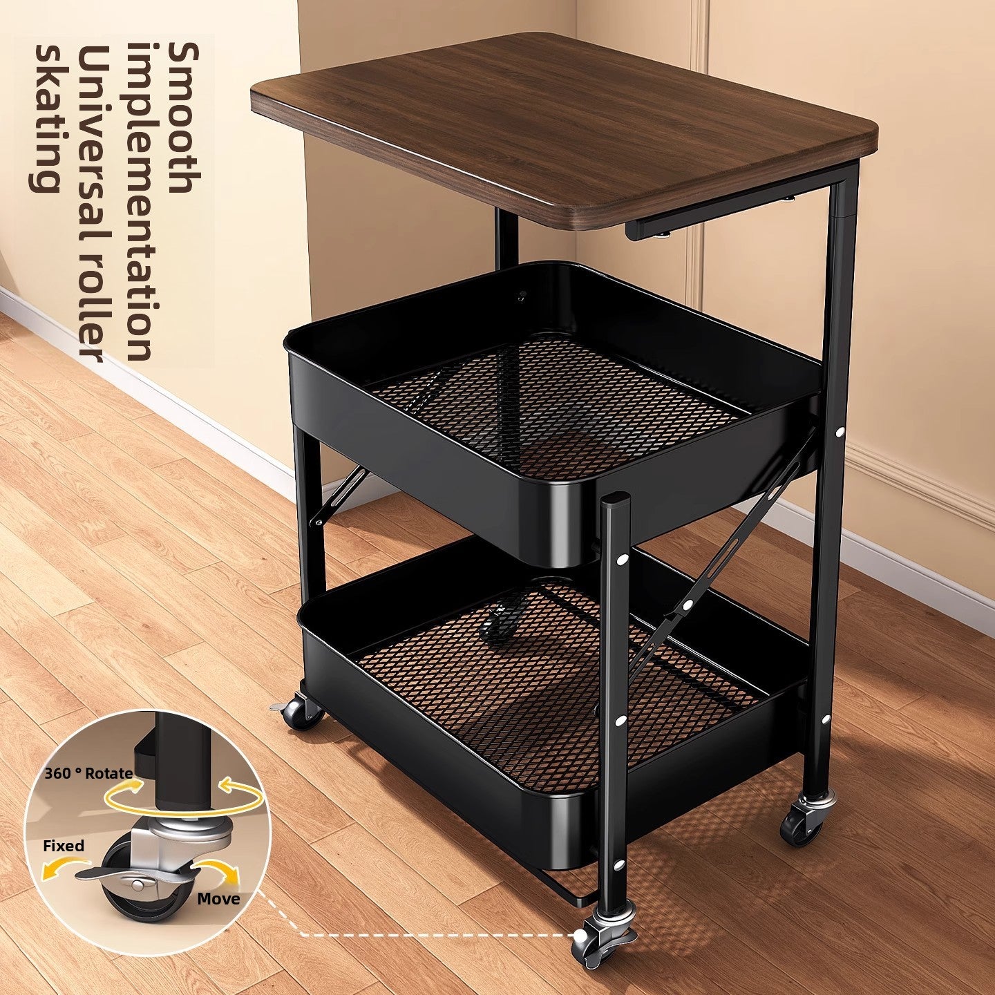 Foldable Storage Rack with Wheels