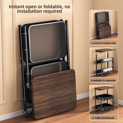 Foldable Storage Rack with Wheels