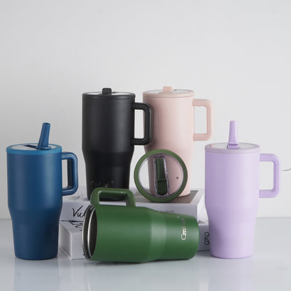 Foldable Straw Insulated Stainless Steel Cup