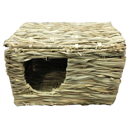 Foldable Straw Pet Cage with Hiding House