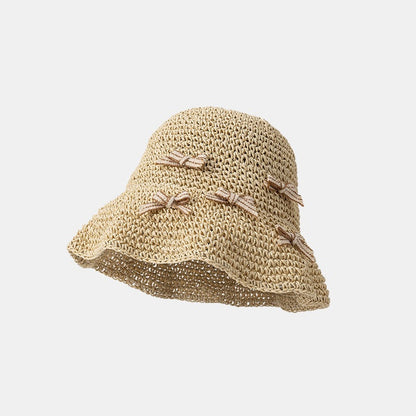 Foldable Straw Sun Hat with Wide Brim