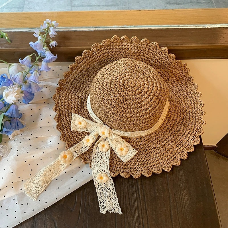 Foldable Straw Sun Hat with Wide Brim