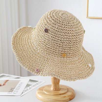 Foldable Straw Sun Hat with Wide Brim